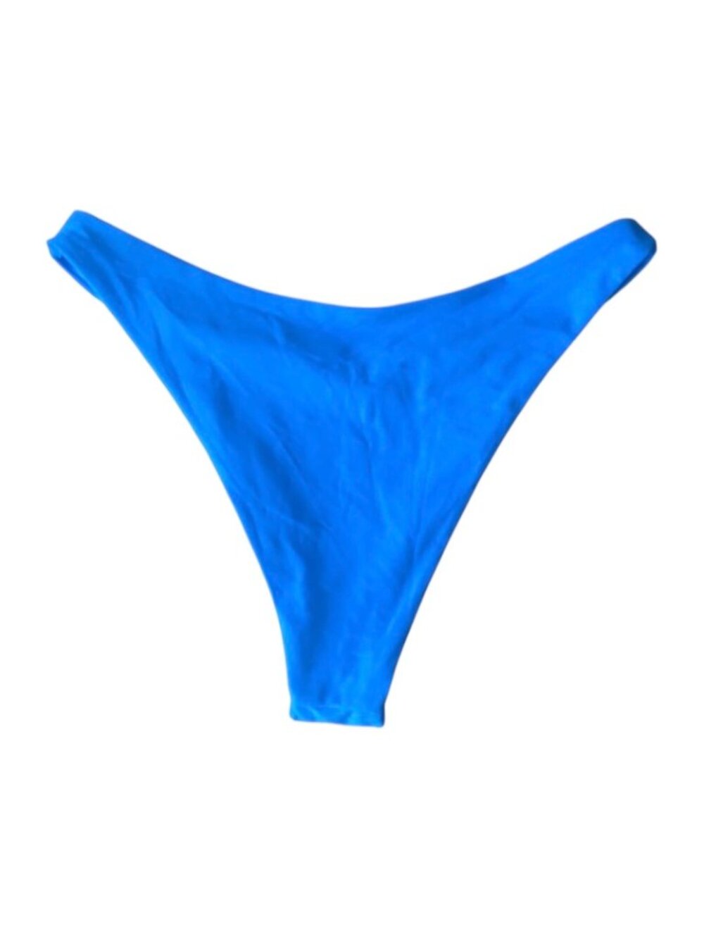 Women's Bright Blue High Cut Bikini Swim Bottoms, XL